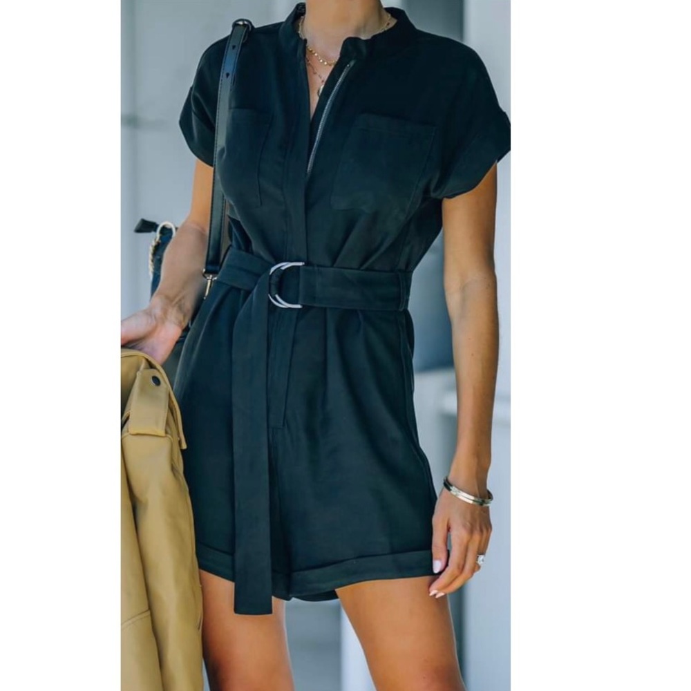 Bryana Belted Utility Romper